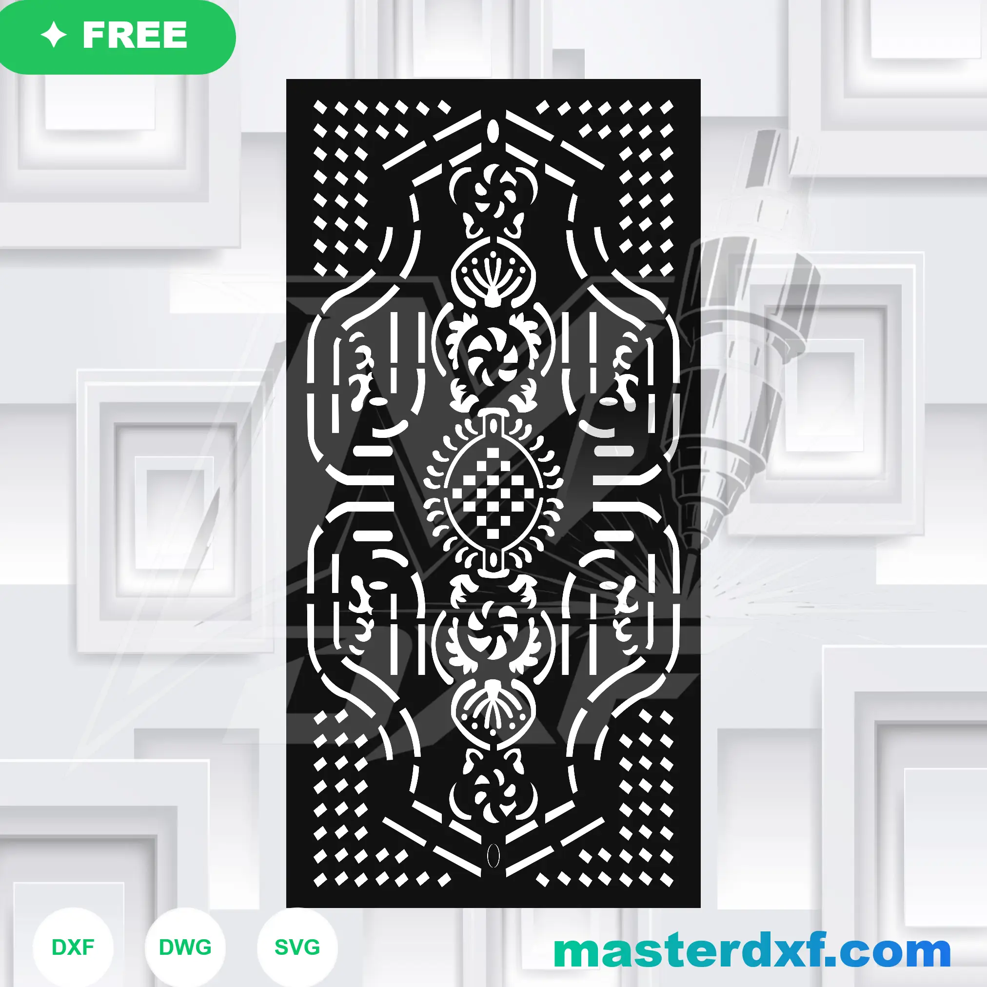 Abstract Floating Randomized Bubble Mosaic Screen DXF File